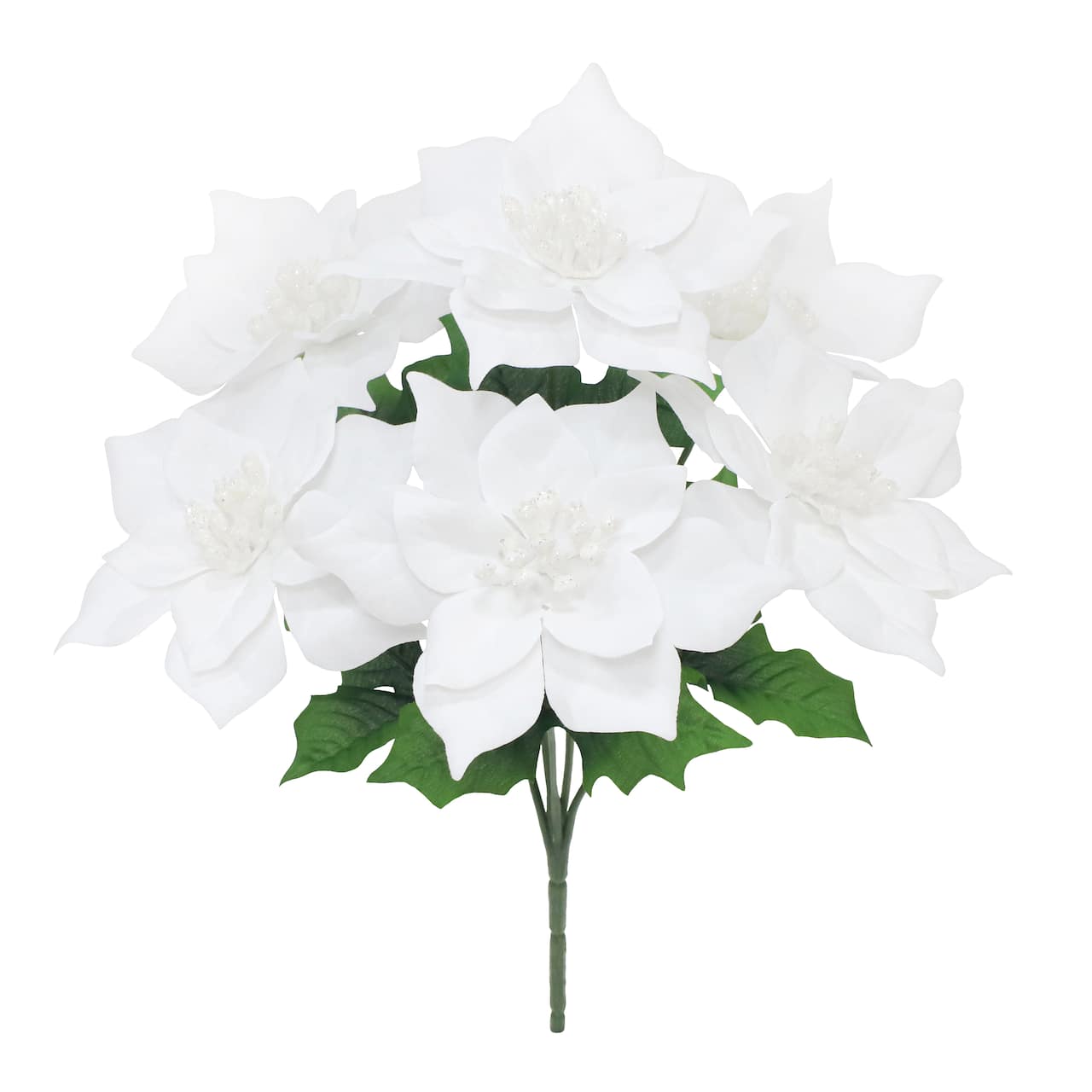 12" Poinsettia with Glitter Bush by Ashland®